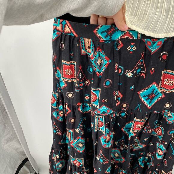 Vintage western black tiered midi skirt - Picture 4 of 4